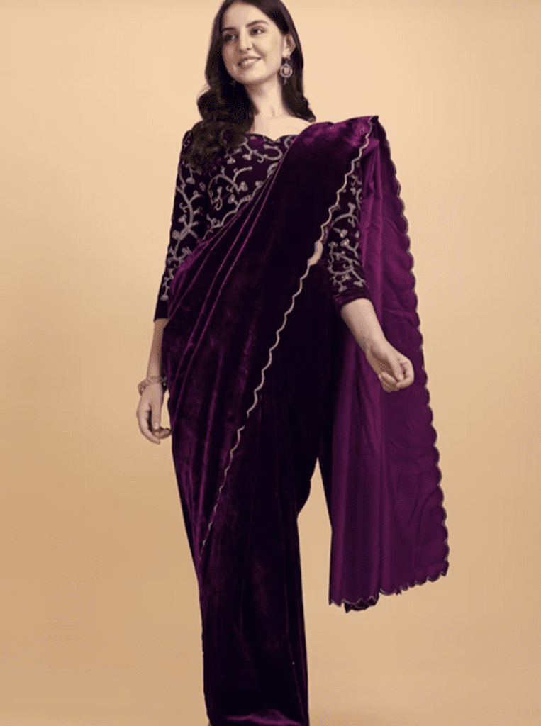 Velvet Saree Designs