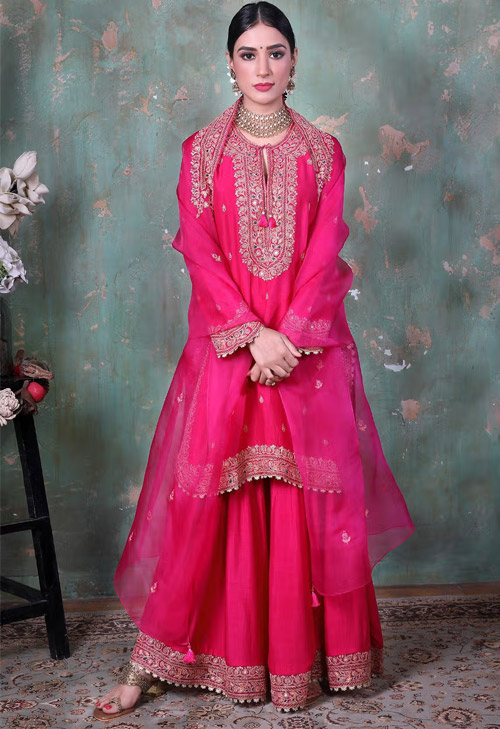 Pink Sharara Set