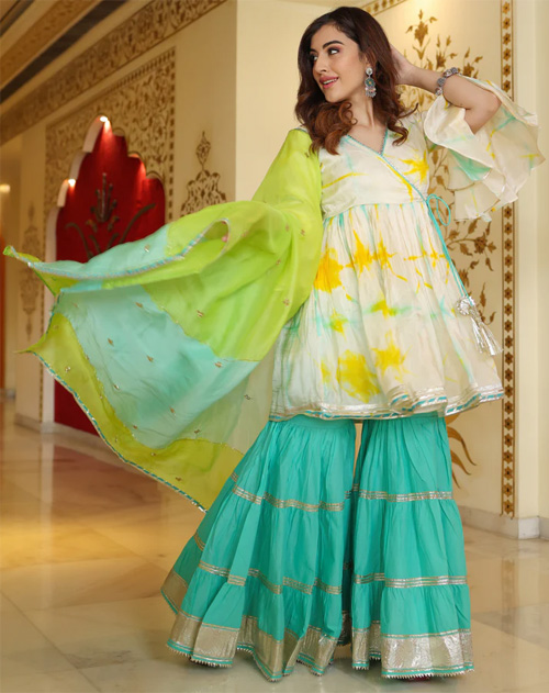 Tie And Dye Sharara Set