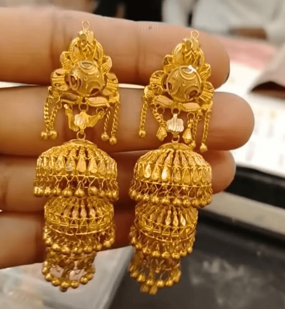 Three Sectioned Jhumkas