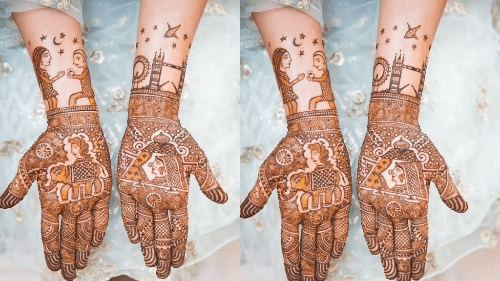 Applying Bridal Mehndi